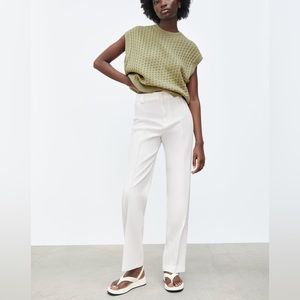 Zara white full length pants